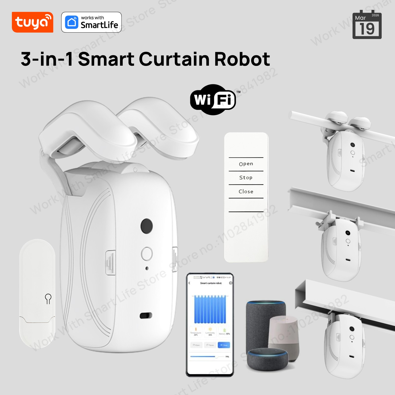 Smart Home Living - روبوت ستائر ذكي من تويا يعمل