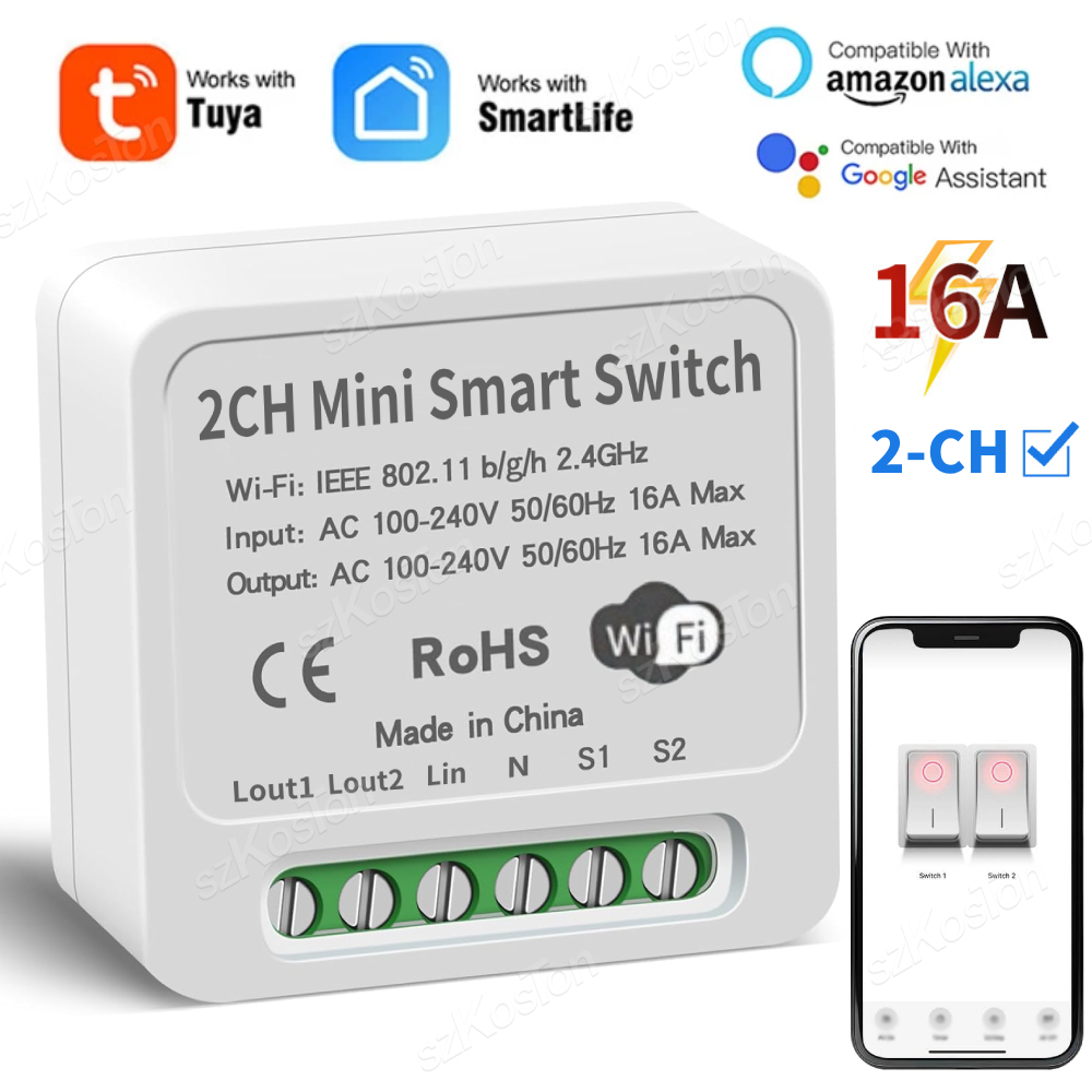 Smart Light Switch - 16A Tuya WiFi وحدة تبديل ذكية