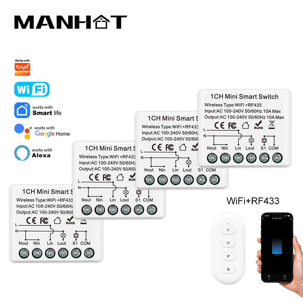 Smart Home Miniature - مفتاح ذكي صغير 10 أمبير يعمل