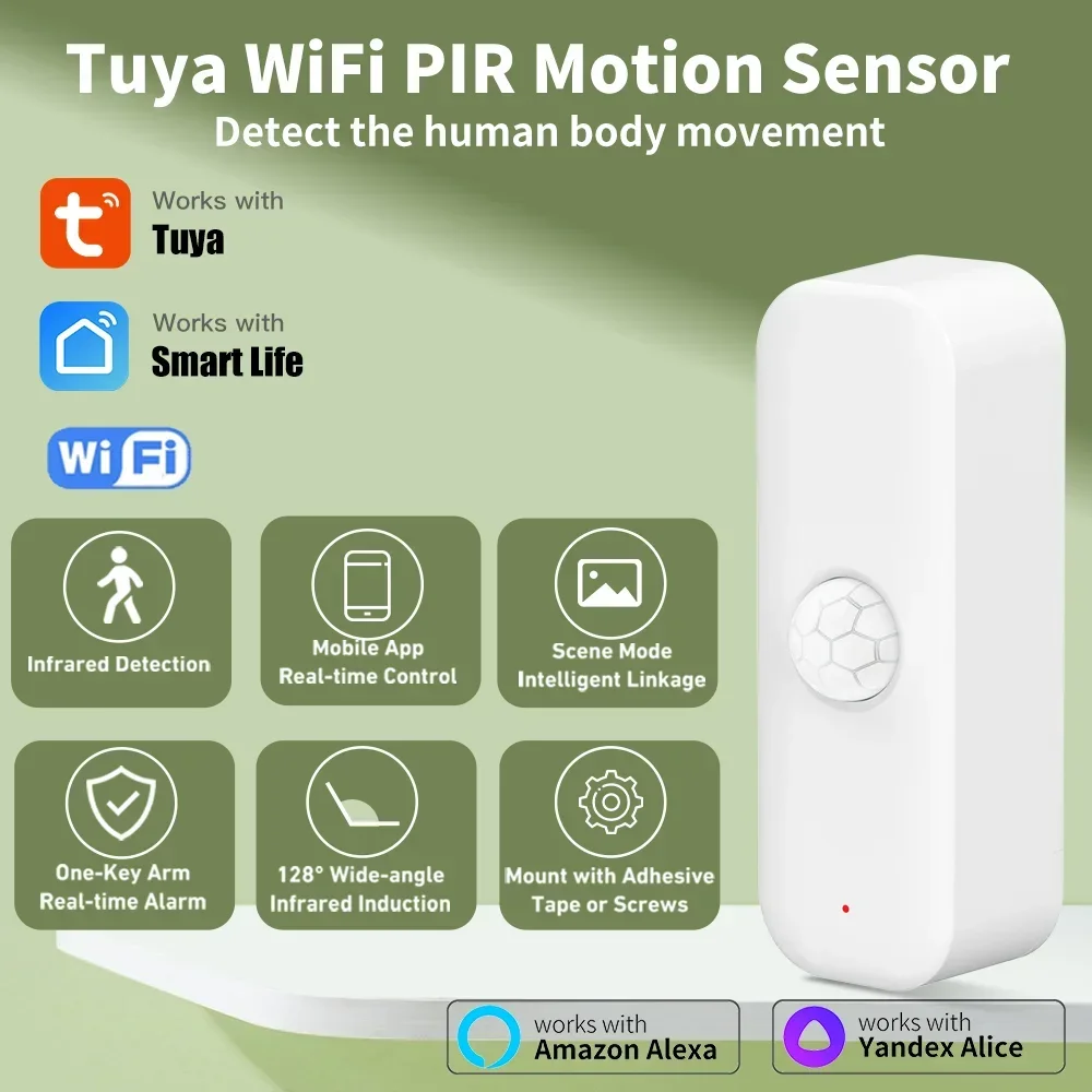 Smart Home Outdoor - Tuya WiFi محس حركة PIR الذكية