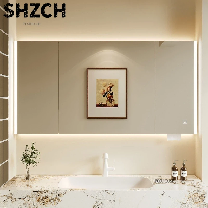 مرآة حمام عصرية سميكة مع خزانة - مراجعة Smart Home Living وسعره